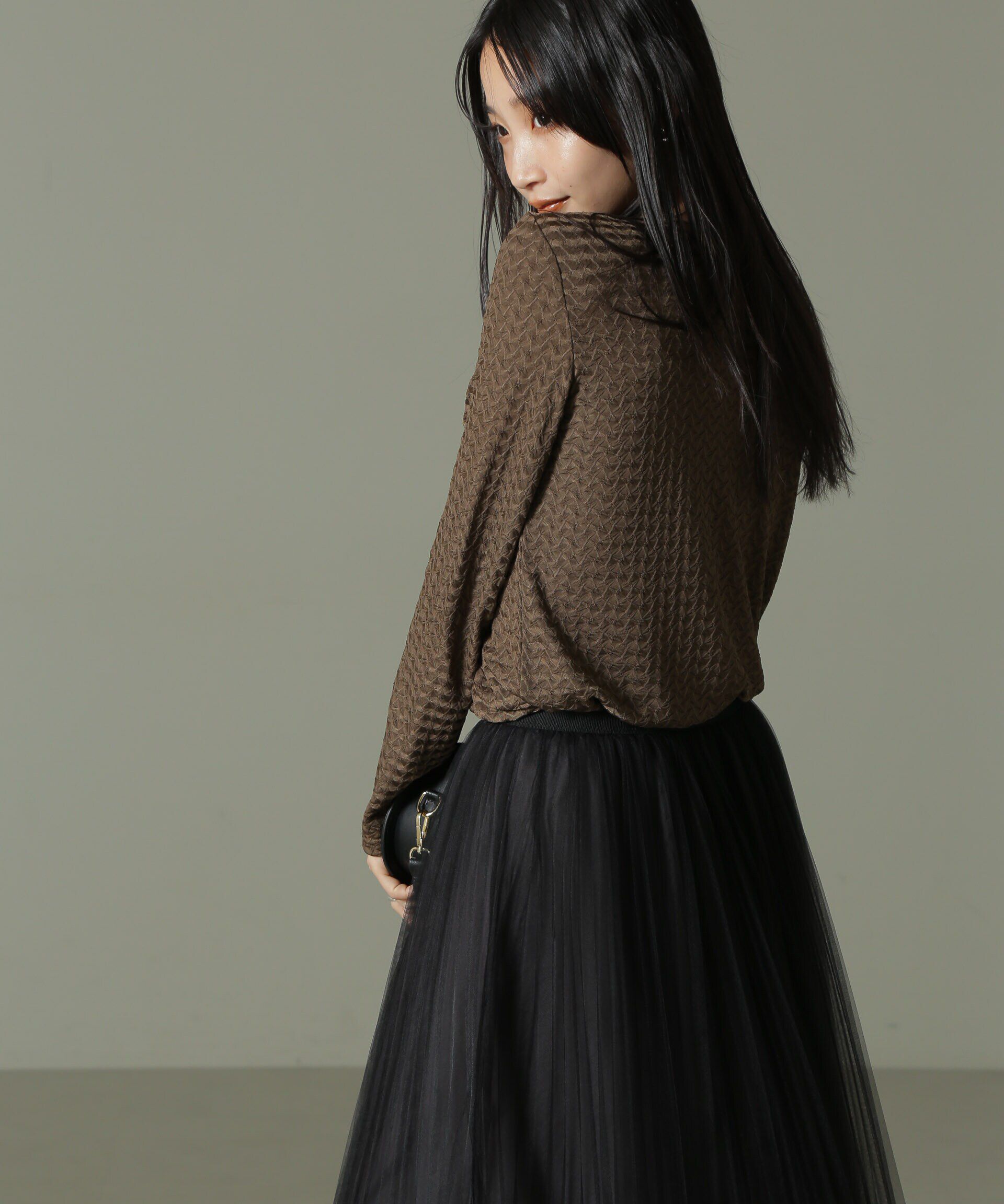 nano･universe「前後2WAYシャーリングカットトップス」|Tシャツ・カットソー|