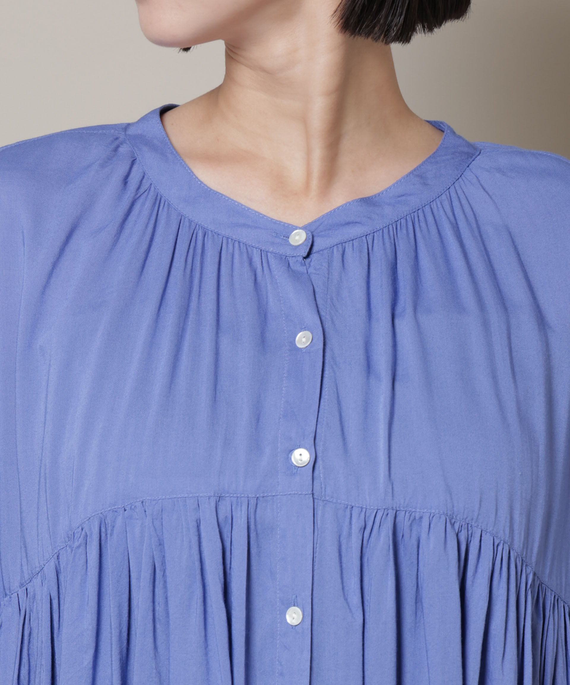 nano･universe「made in INDIA フリルスリーブギャザーブラウス(セットアップ可)」|シャツ・ブラウス|