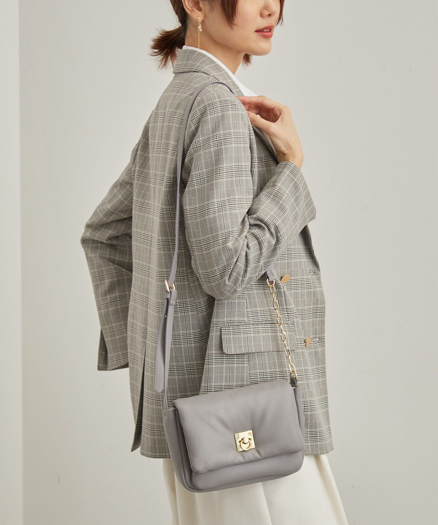 ROPE PICNIC PASSAGE「パディングアシンメトリーチェーンミニショルダーバッグ」|ショルダー・メッセンジャー|