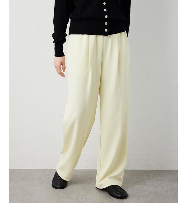  「カットジョーゼットパンツ」|チノ|レモンイエロー