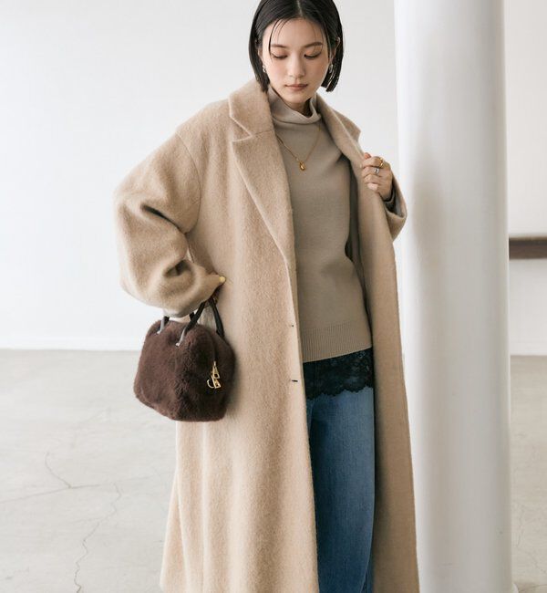  「【柔らかな質感】シャギーロングチェスターコート」|その他|