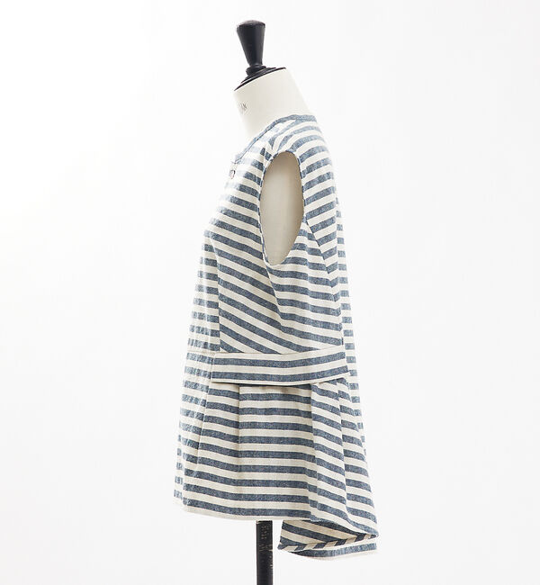 collex「ボーダーノースリーブブラウス」|シャツ・ブラウス|