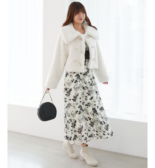  「ビット付きフワフワショートコート」|その他|