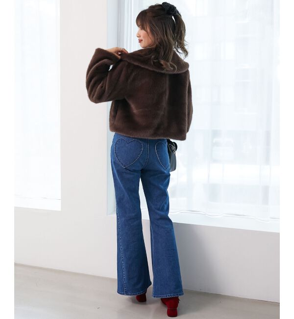  「ビット付きフワフワショートコート」|その他|