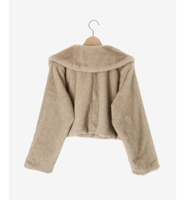  「ビット付きフワフワショートコート」|その他|