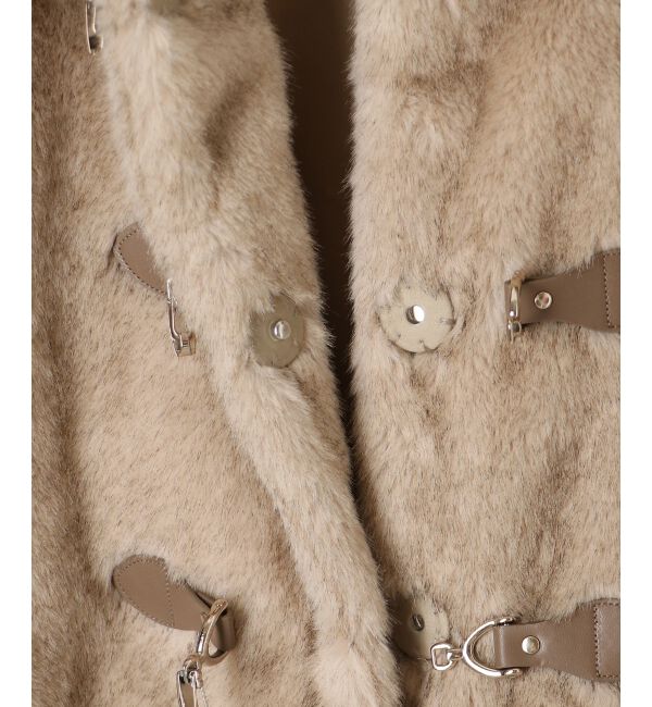  「ビット付きフワフワショートコート」|その他|