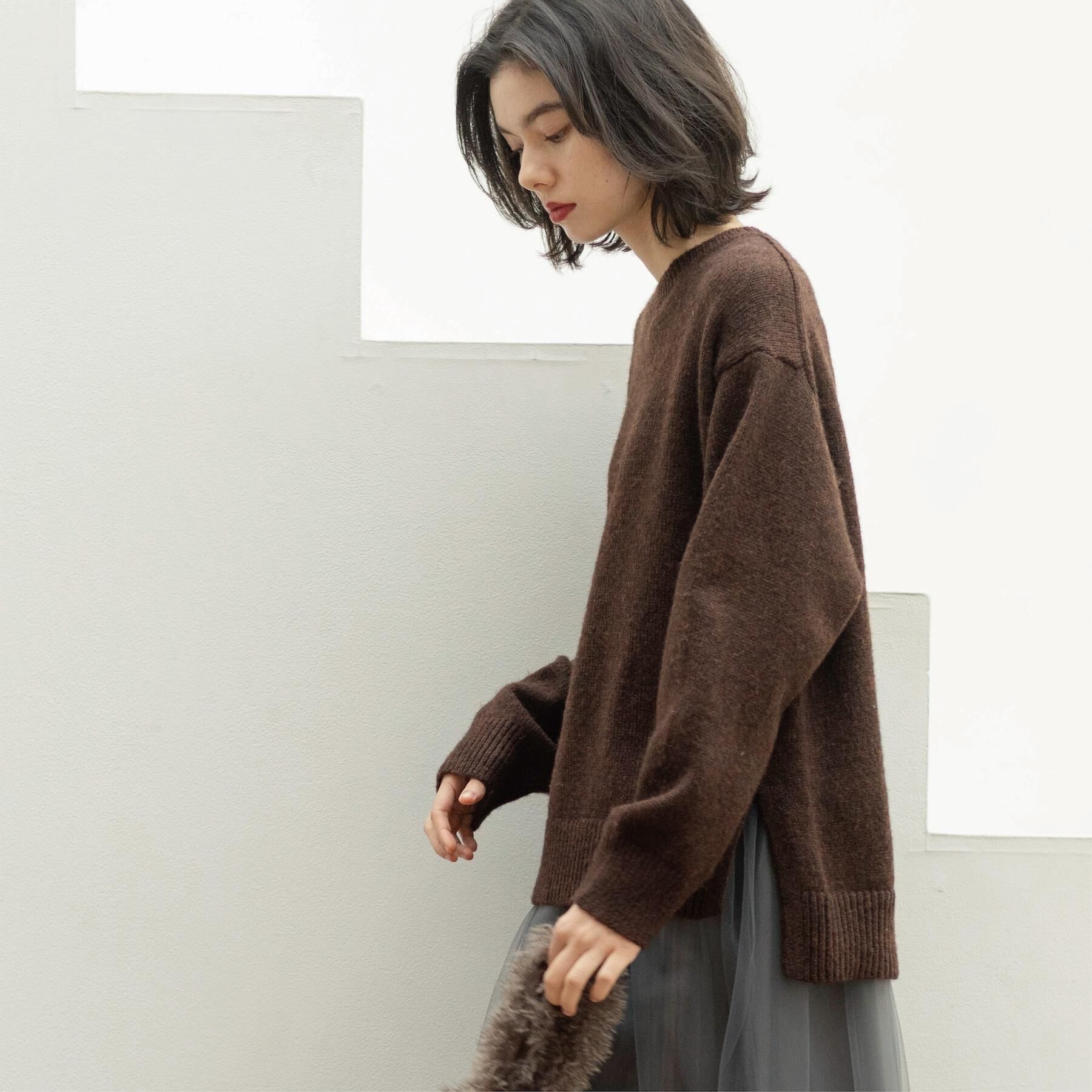 OPAQUE.CLIP「リラクシークルーネックニット【洗濯機OK】」|ニット・セーター|