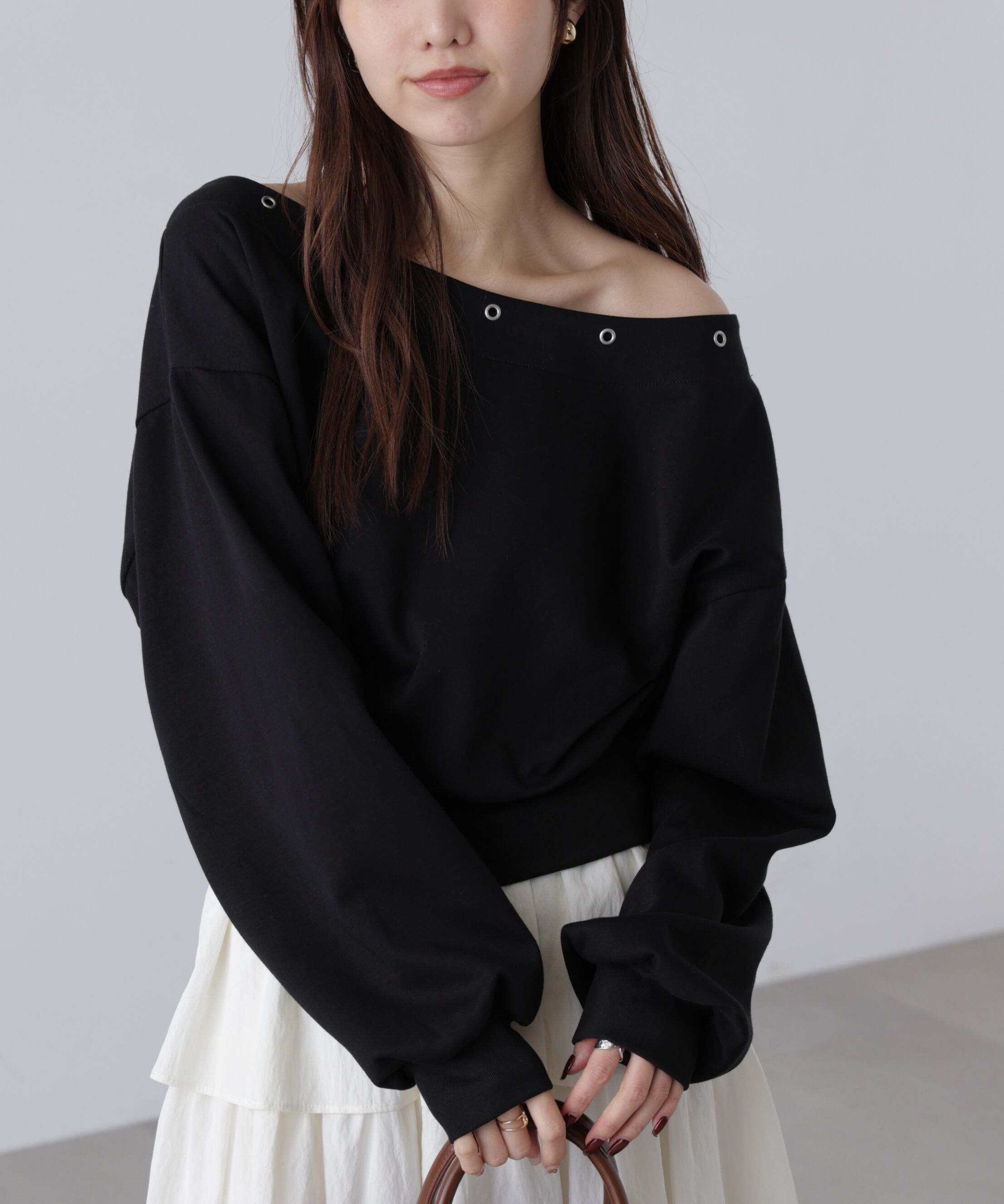  「ハトメオフショルスウェット」|Tシャツ・カットソー|