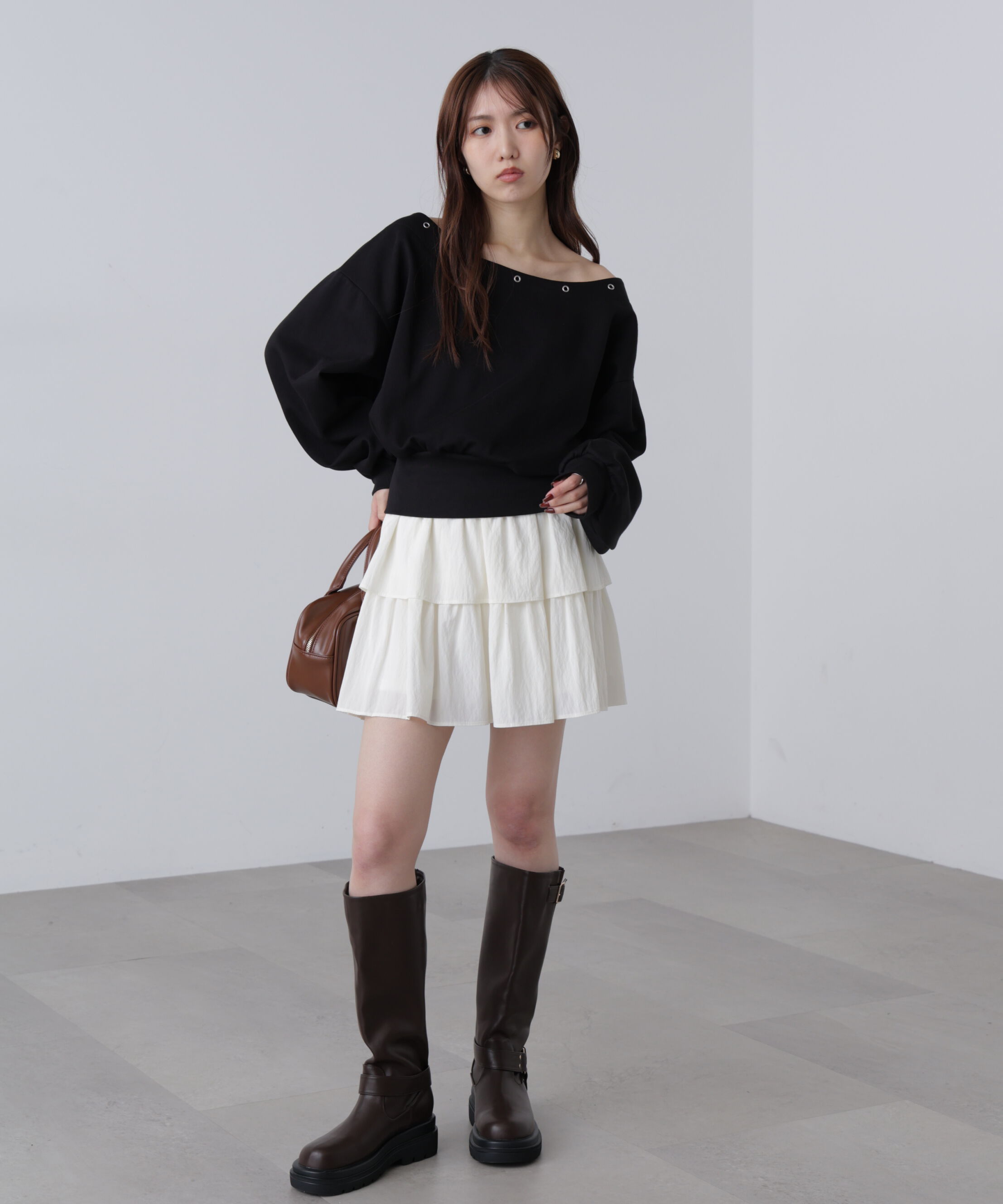  「ハトメオフショルスウェット」|Tシャツ・カットソー|