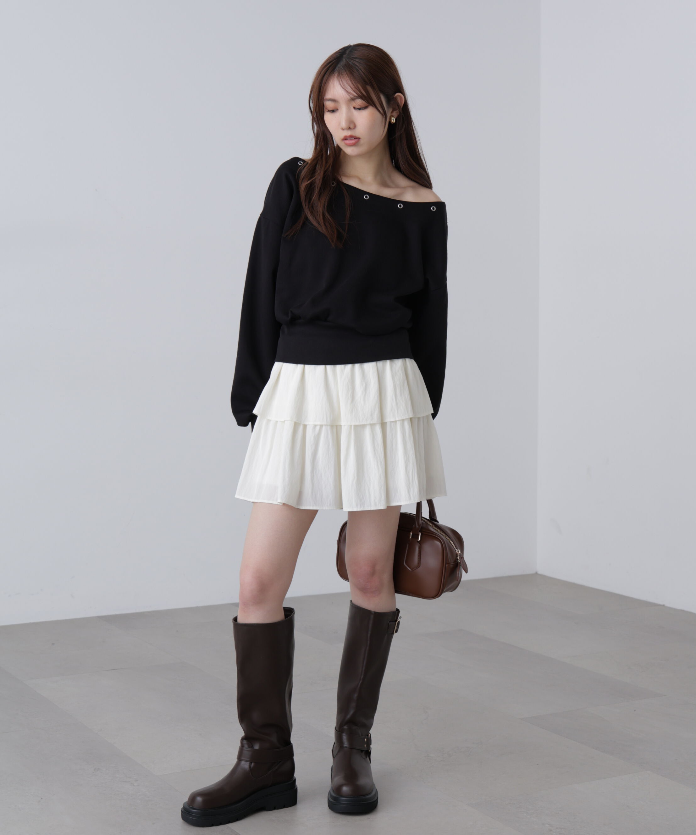  「ハトメオフショルスウェット」|Tシャツ・カットソー|