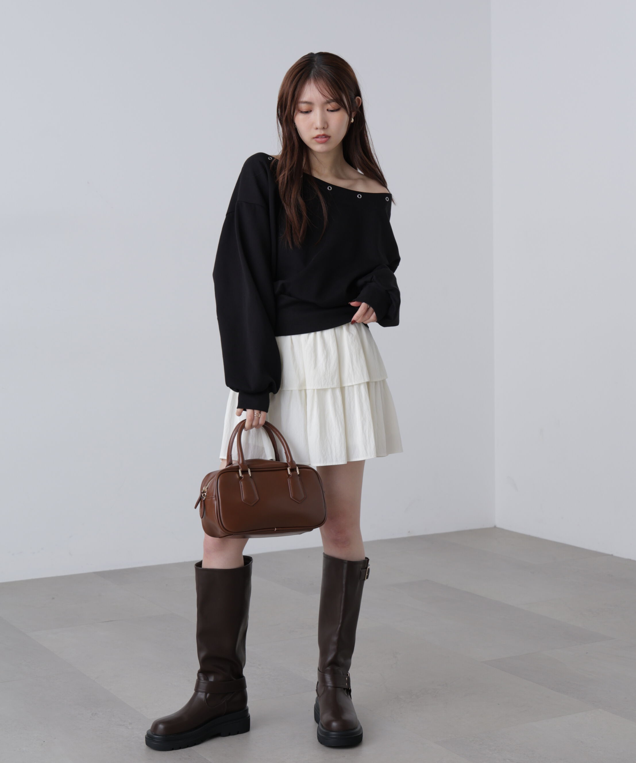  「ハトメオフショルスウェット」|Tシャツ・カットソー|