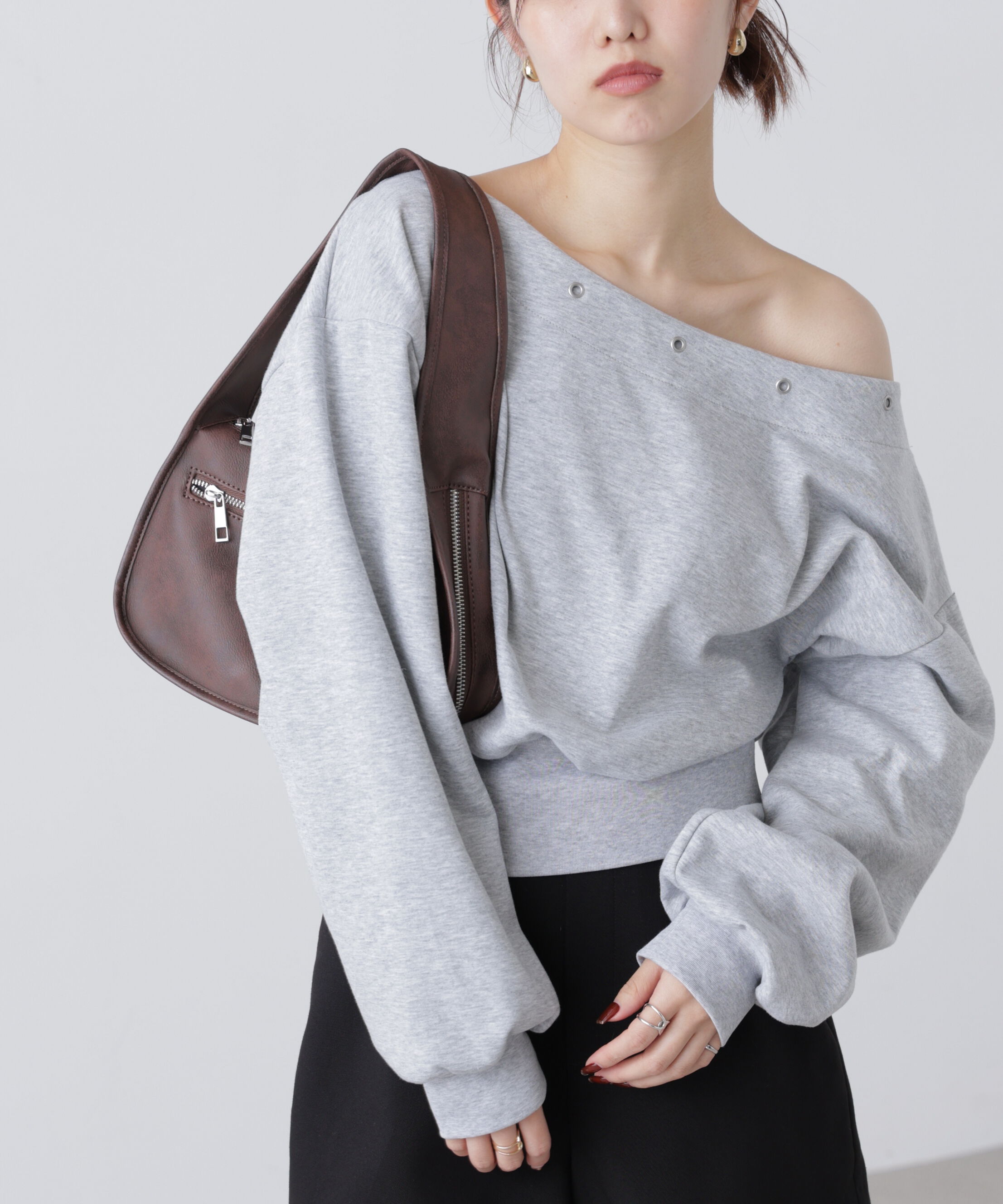  「ハトメオフショルスウェット」|Tシャツ・カットソー|