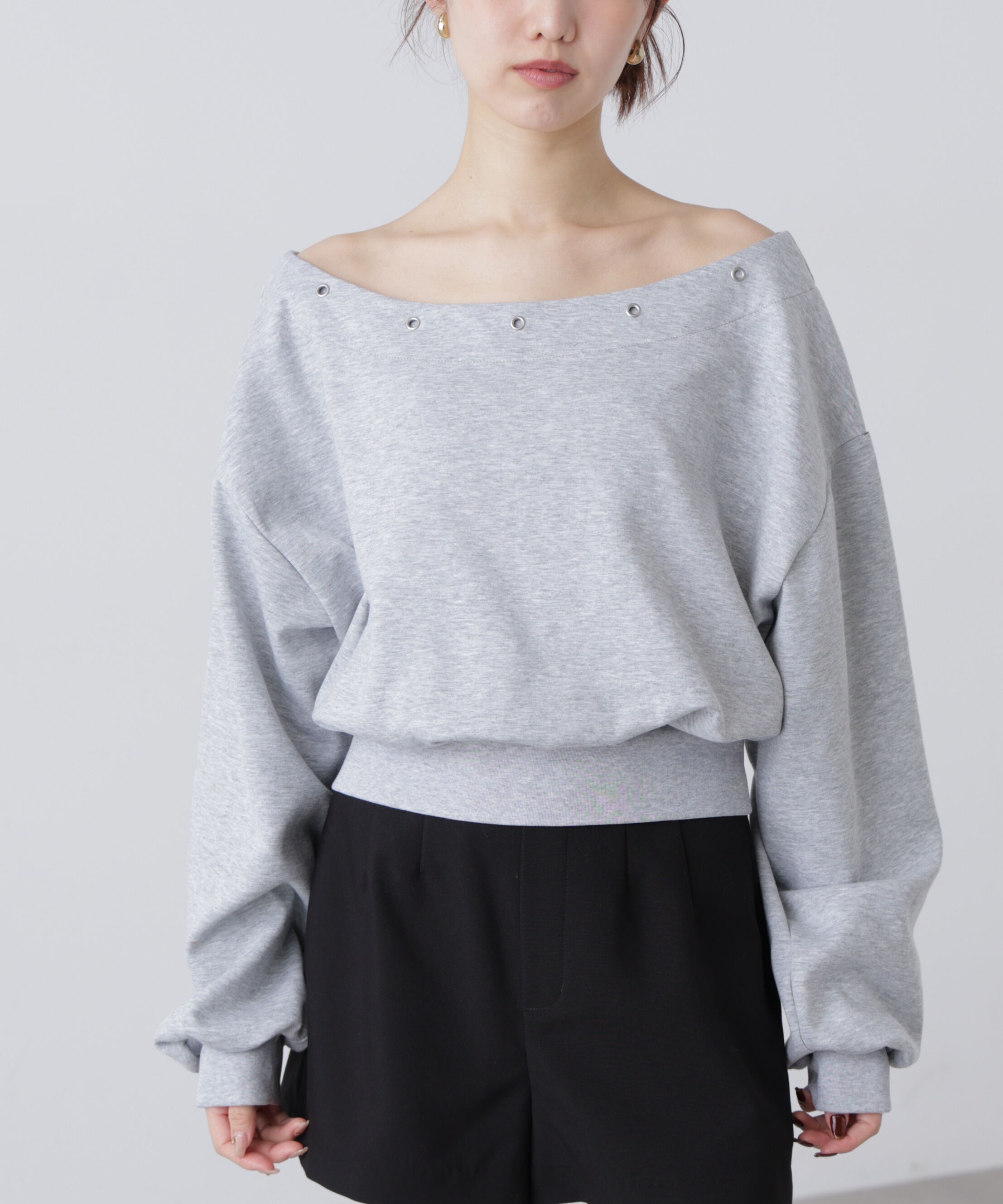  「ハトメオフショルスウェット」|Tシャツ・カットソー|