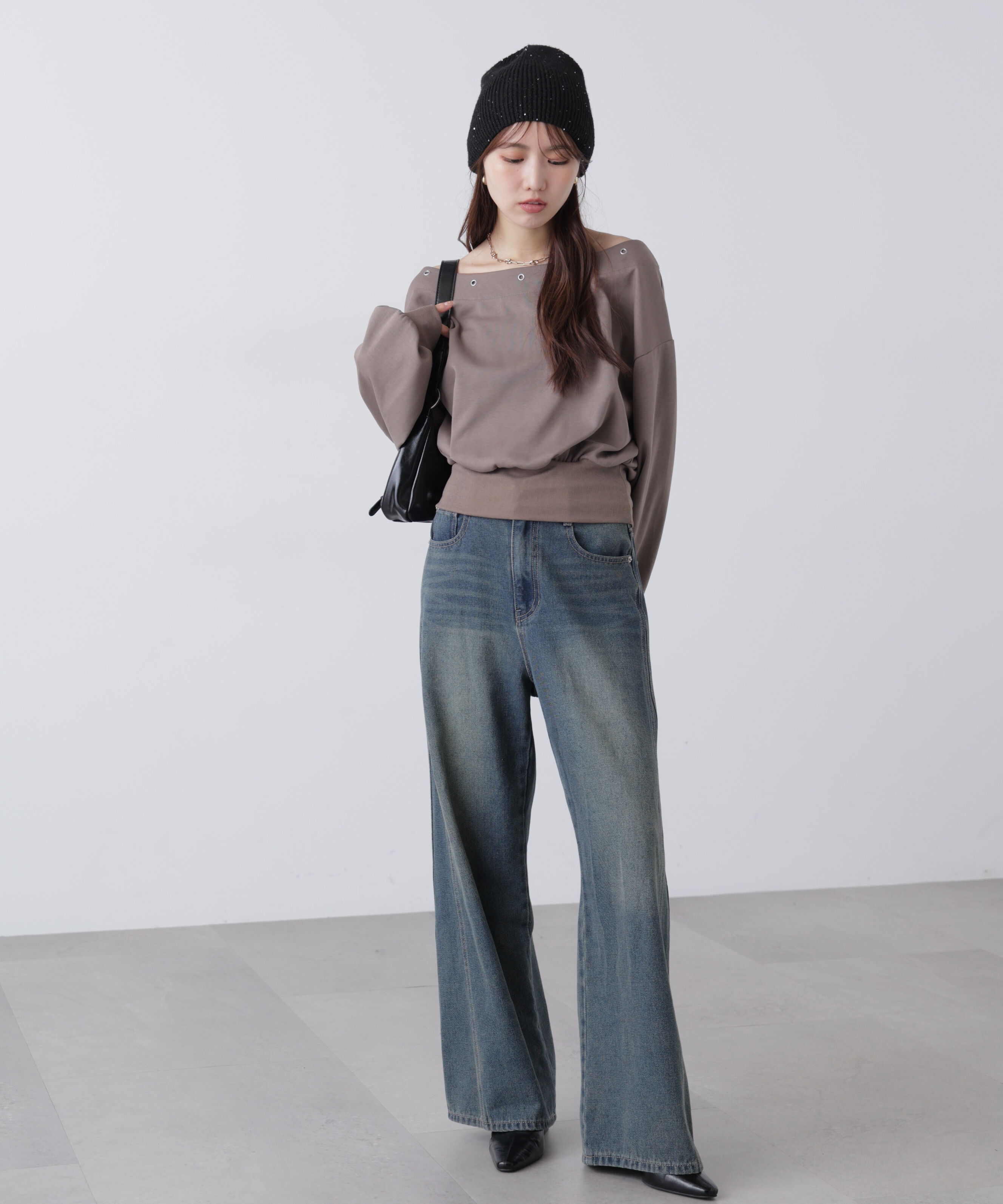  「ハトメオフショルスウェット」|Tシャツ・カットソー|