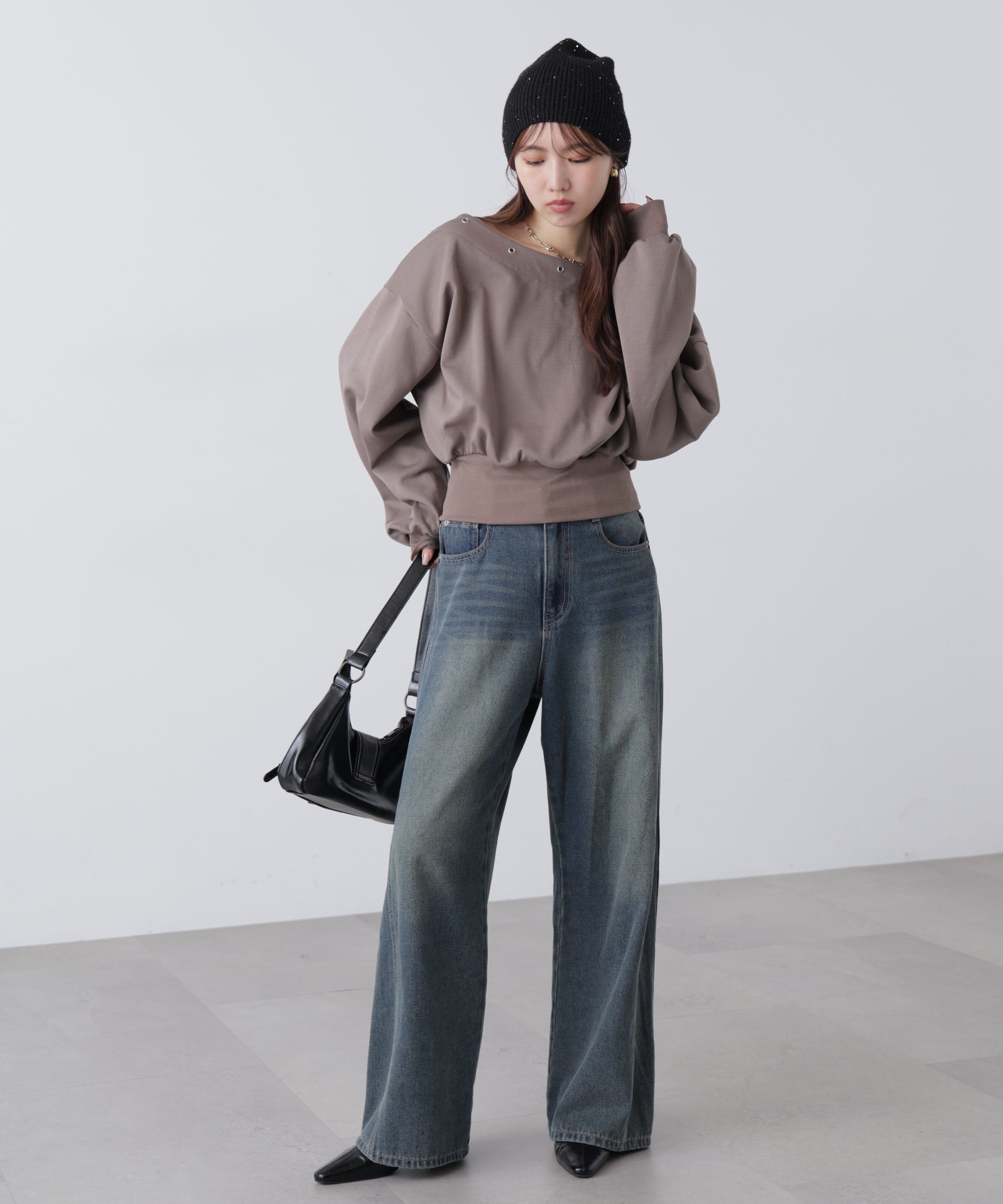  「ハトメオフショルスウェット」|Tシャツ・カットソー|