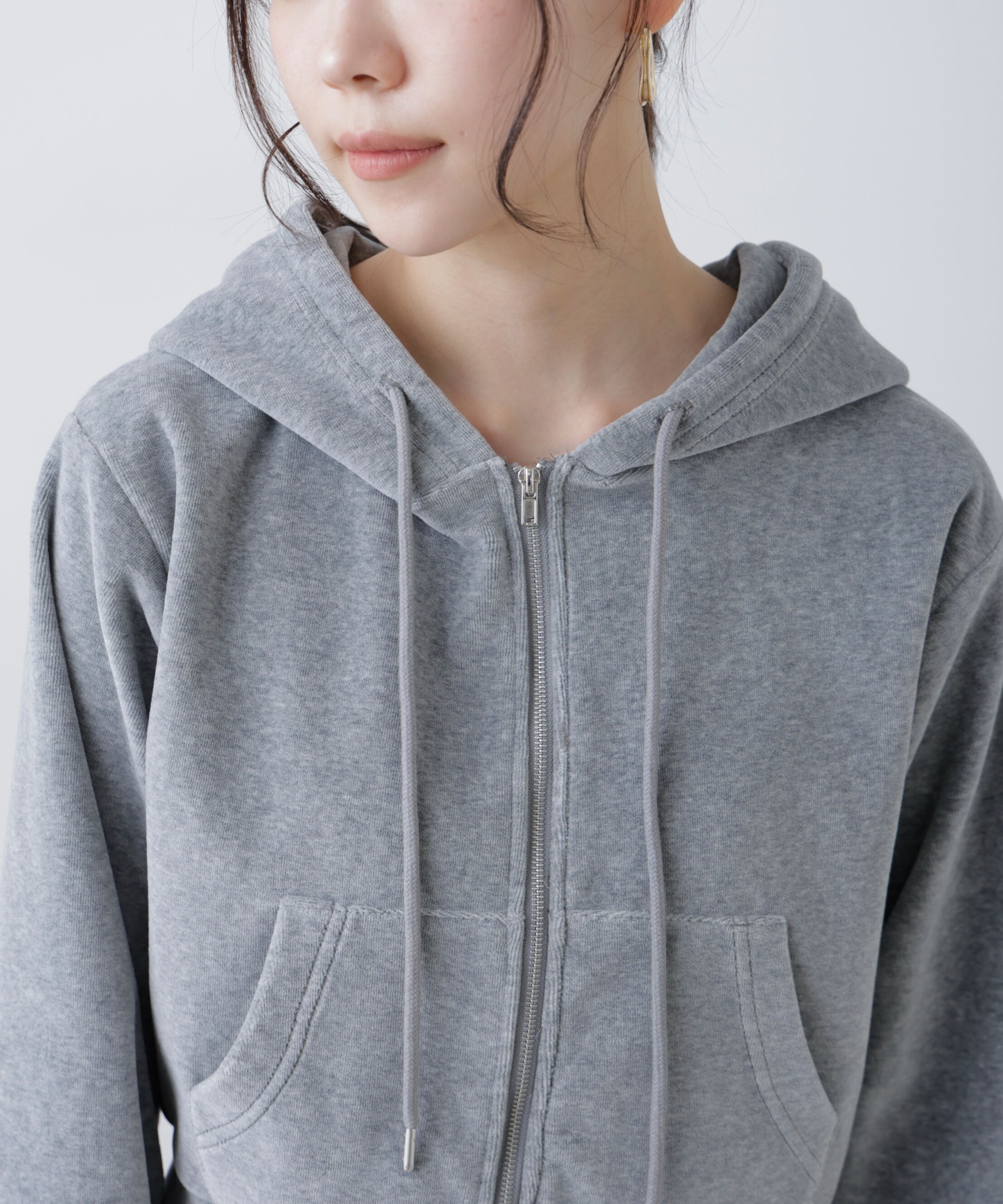  「Ｗジップベロアパーカー」|Tシャツ・カットソー|