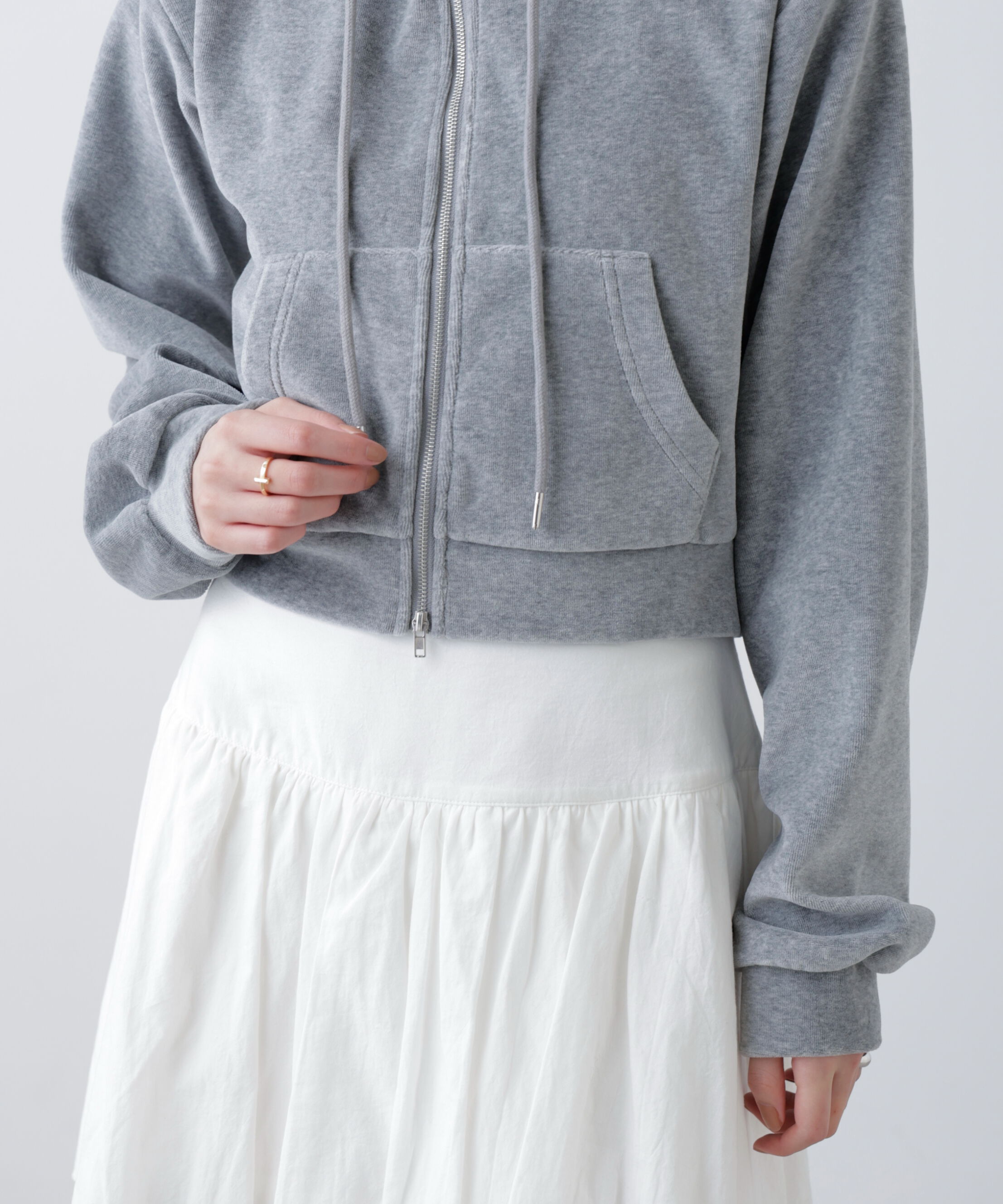  「Ｗジップベロアパーカー」|Tシャツ・カットソー|