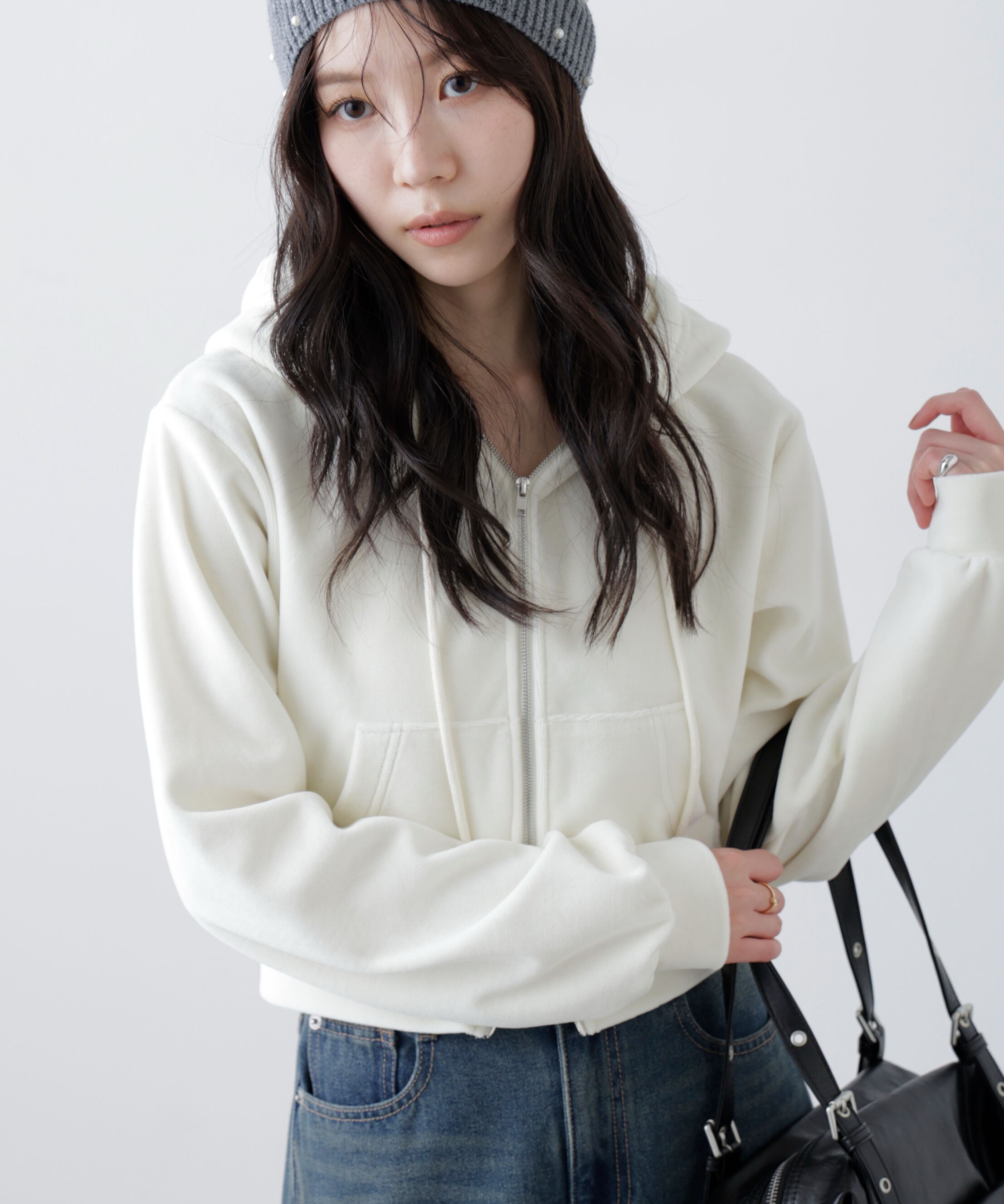  「Ｗジップベロアパーカー」|Tシャツ・カットソー|