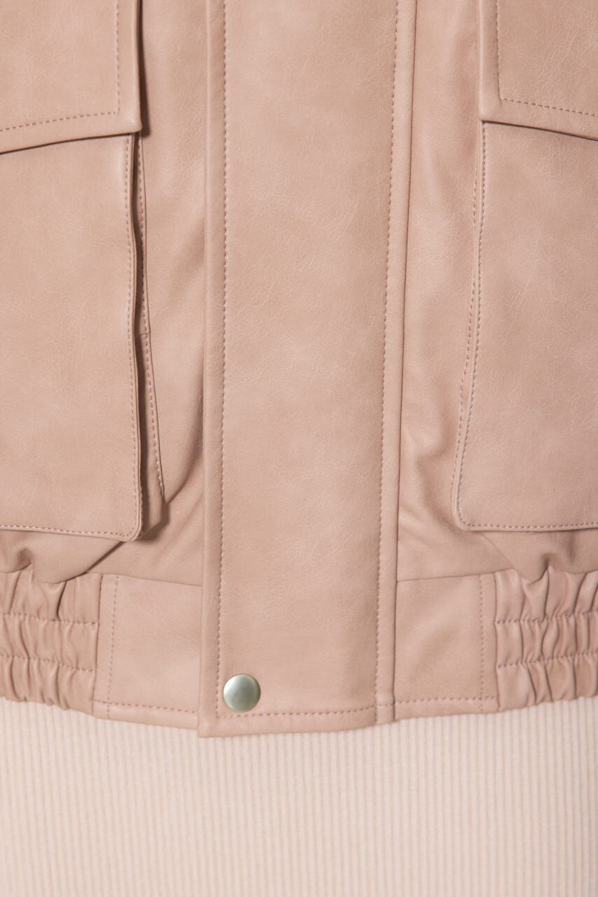 rienda「ライナー付きフェイクレザーブルゾン」|ブルゾン・スタジャン|