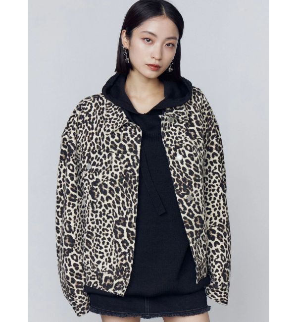 EMODA「オーバーポケットレオパードブルゾン」|ブルゾン・スタジャン|アイボリー