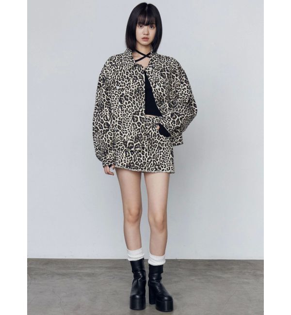 EMODA「オーバーポケットレオパードブルゾン」|ブルゾン・スタジャン|