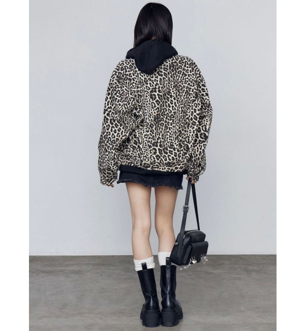 EMODA「オーバーポケットレオパードブルゾン」|ブルゾン・スタジャン|