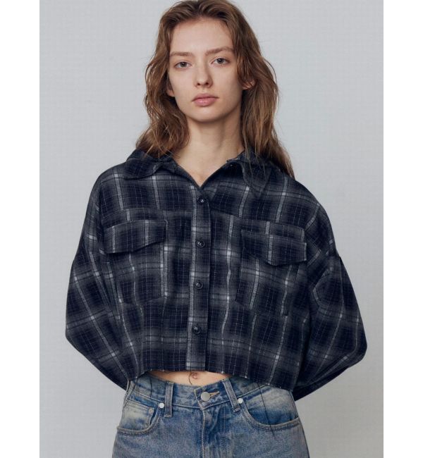 EMODA「クロップフードシャツ」|シャツ・ブラウス|ブラック