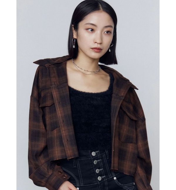 EMODA「クロップフードシャツ」|シャツ・ブラウス|