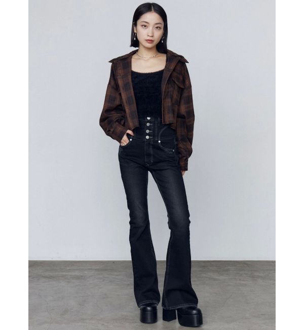 EMODA「クロップフードシャツ」|シャツ・ブラウス|