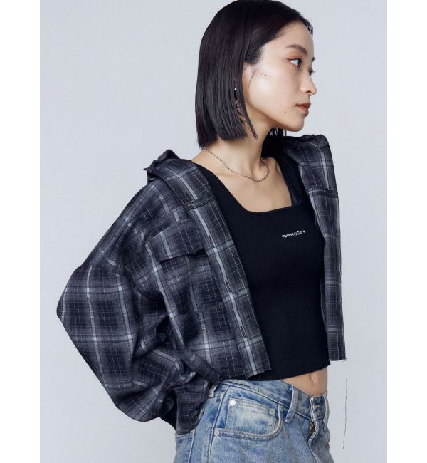 EMODA「クロップフードシャツ」|シャツ・ブラウス|