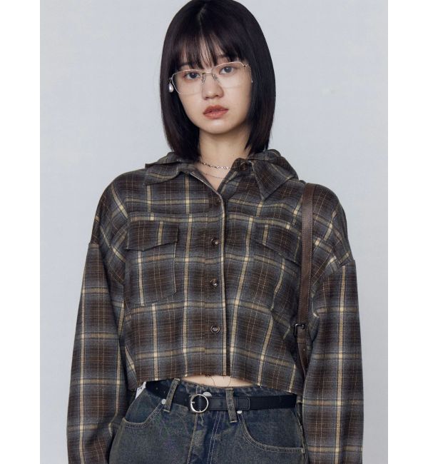 EMODA「クロップフードシャツ」|シャツ・ブラウス|