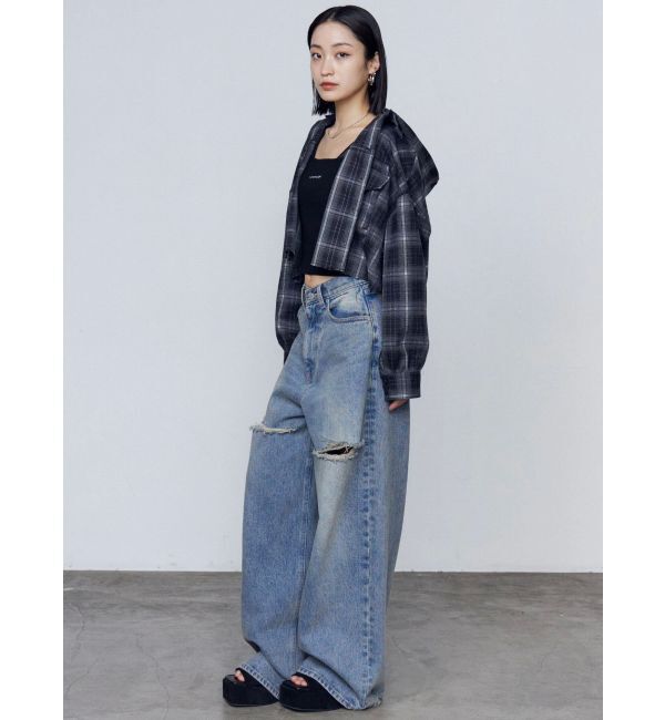 EMODA「クロップフードシャツ」|シャツ・ブラウス|