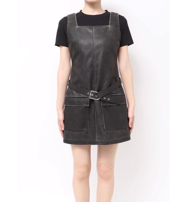 EMODA「アウトポケットフェイクレザーワンピース」|ワンピース|