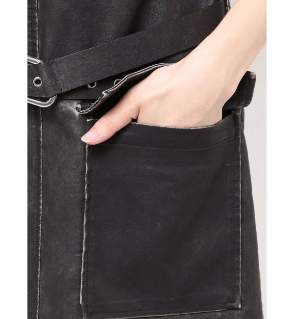 EMODA「アウトポケットフェイクレザーワンピース」|ワンピース|