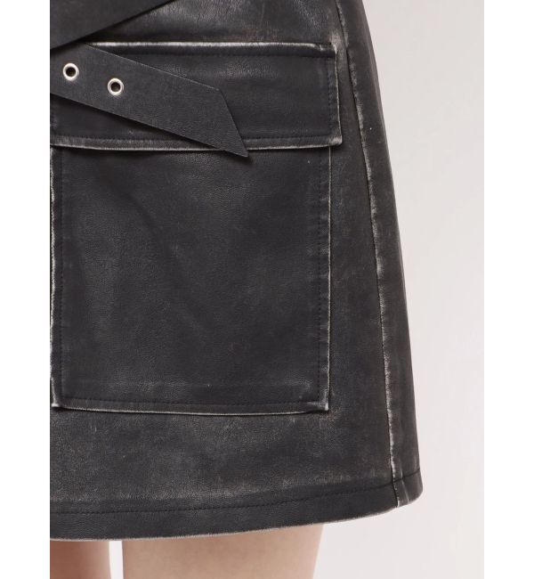 EMODA「アウトポケットフェイクレザーワンピース」|ワンピース|