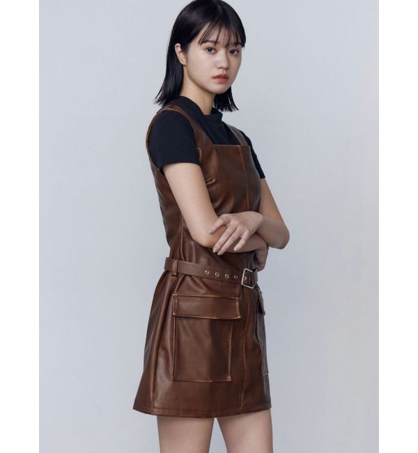 EMODA「アウトポケットフェイクレザーワンピース」|ワンピース|