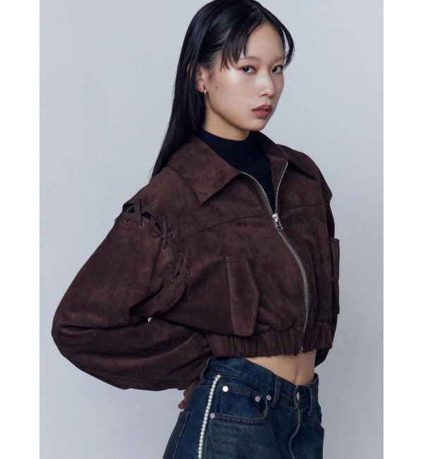 EMODA「フェイクスエードブルゾン」|ブルゾン・スタジャン|ブラウン