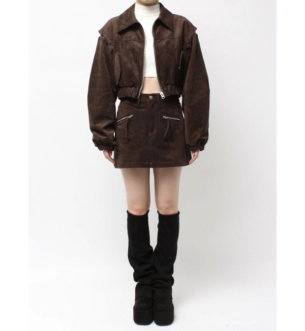 EMODA「フェイクスエードミニスカート」|スカート|