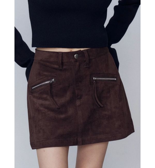 EMODA「フェイクスエードミニスカート」|スカート|ブラウン