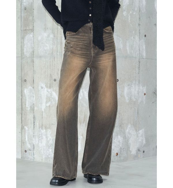 EMODA「【VEQUM】RIM WIDE JEANS」|デニム|ブラウン