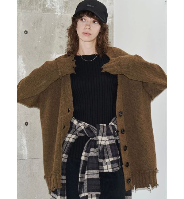 EMODA「【VEQUM】SHETLAND WOOL CLUSH CD」|カーディガン|