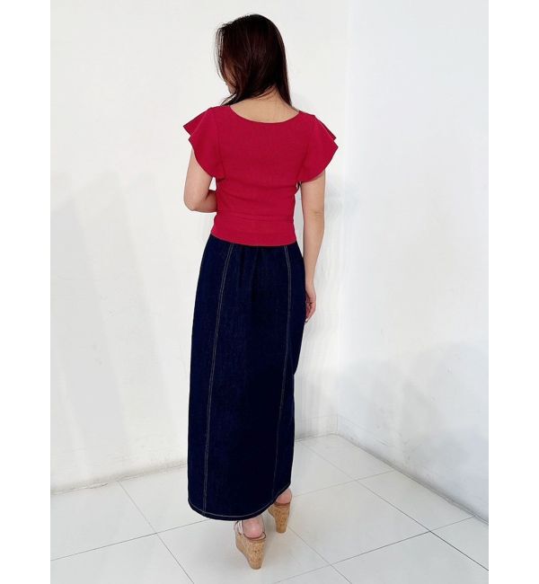 MERCURYDUO「フロントZIPデニムナロースカート」|スカート|