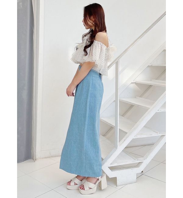 MERCURYDUO「フロントZIPデニムナロースカート」|スカート|