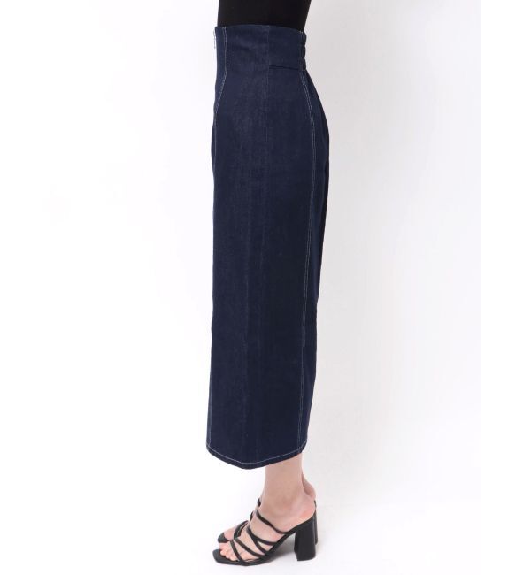 MERCURYDUO「フロントZIPデニムナロースカート」|スカート|