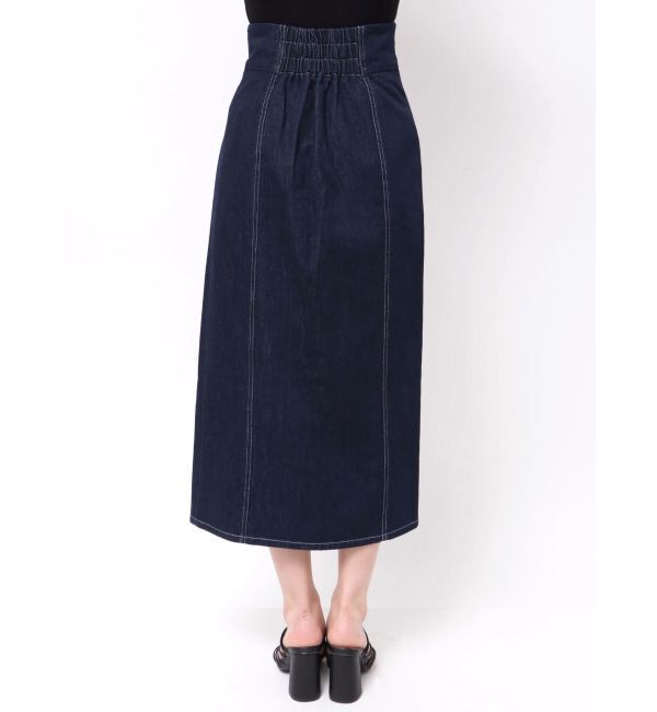 MERCURYDUO「フロントZIPデニムナロースカート」|スカート|