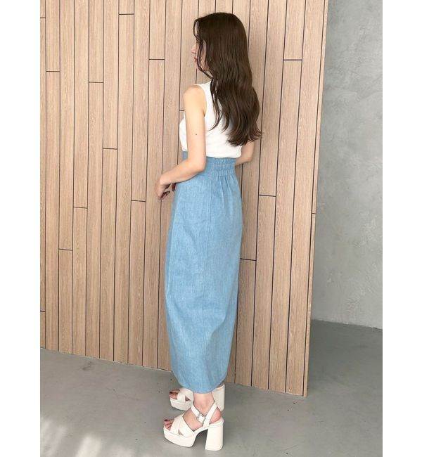 MERCURYDUO「フロントZIPデニムナロースカート」|スカート|