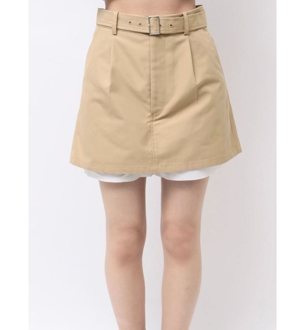 MERCURYDUO「ベルト付きレイヤードミニスカートパンツ」|スカート|