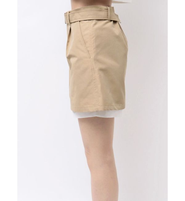 MERCURYDUO「ベルト付きレイヤードミニスカートパンツ」|スカート|