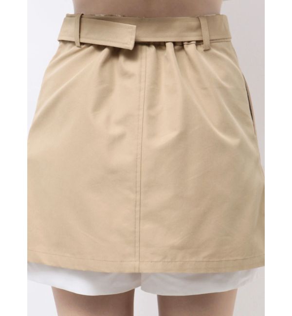 MERCURYDUO「ベルト付きレイヤードミニスカートパンツ」|スカート|