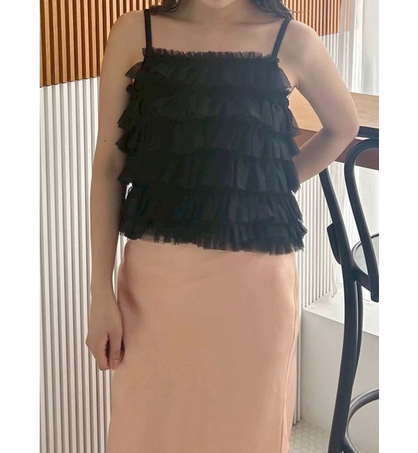 MERCURYDUO「チュールティアードトップス」|シャツ・ブラウス|ブラック